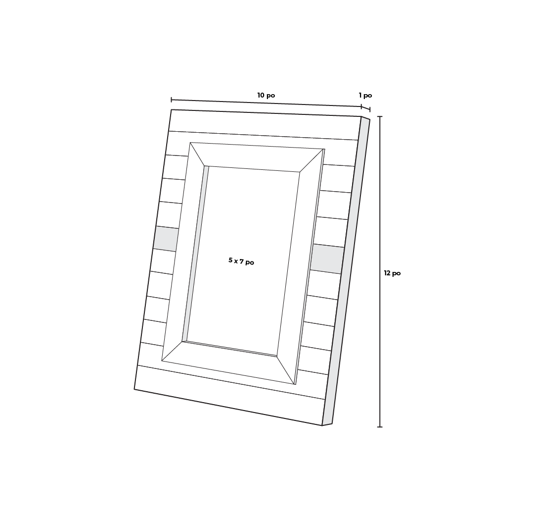 Cadre à rayures horizontales 5 x 7 po
