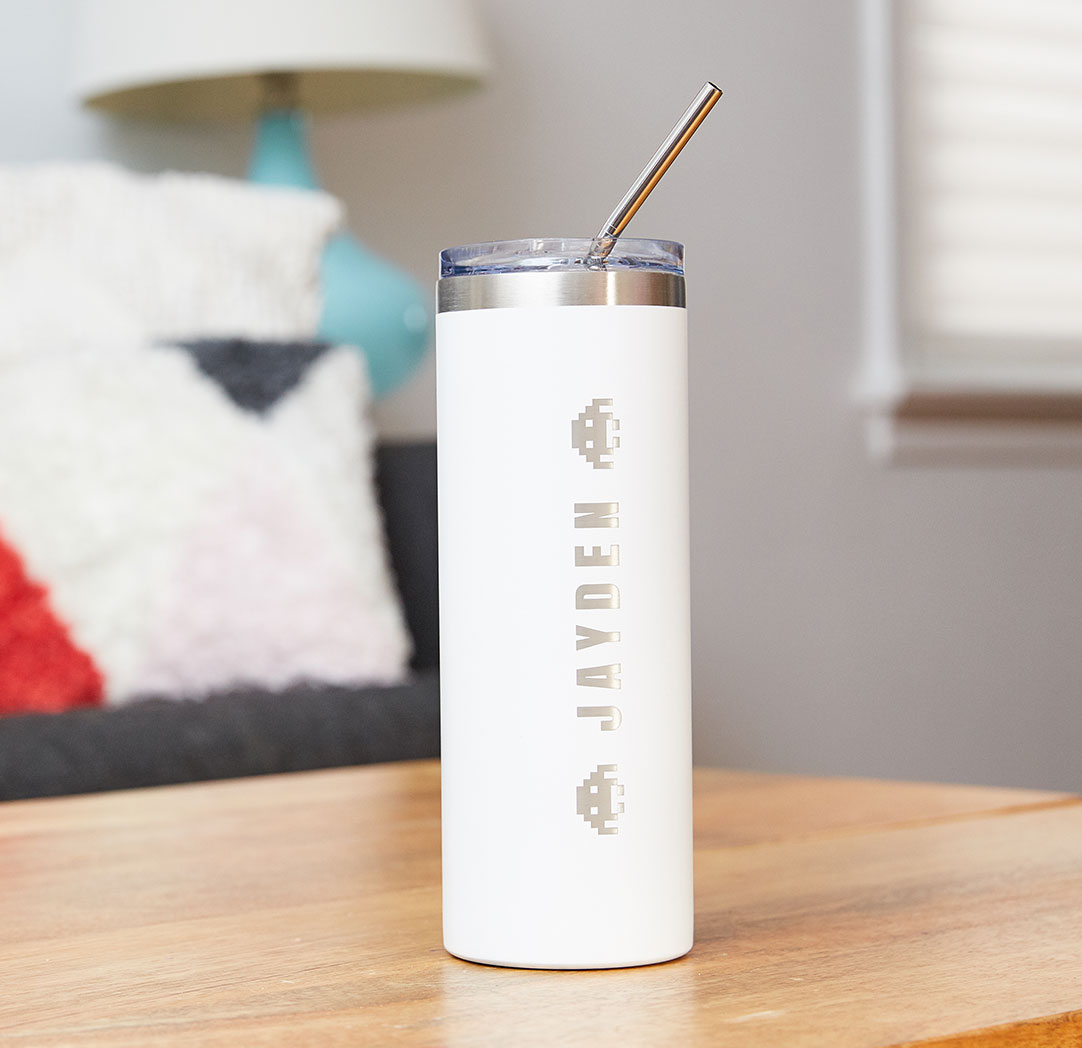 600ml White Personalized Tumbler