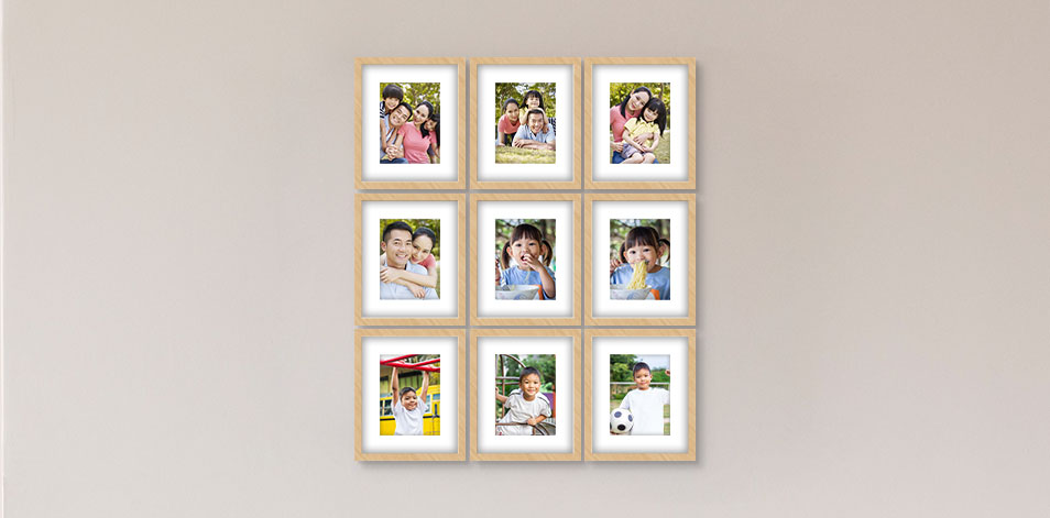 8 x 10 po en bois - Ensemble de 9