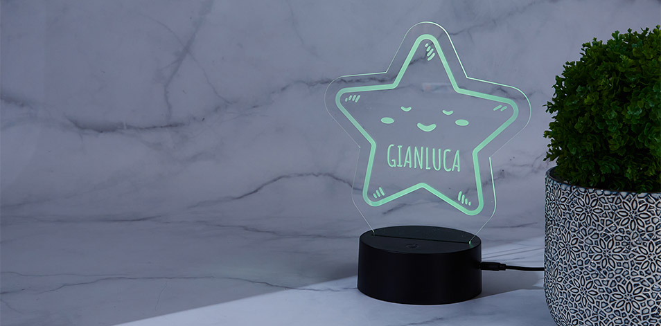 Personalized Black LED Sign - Star