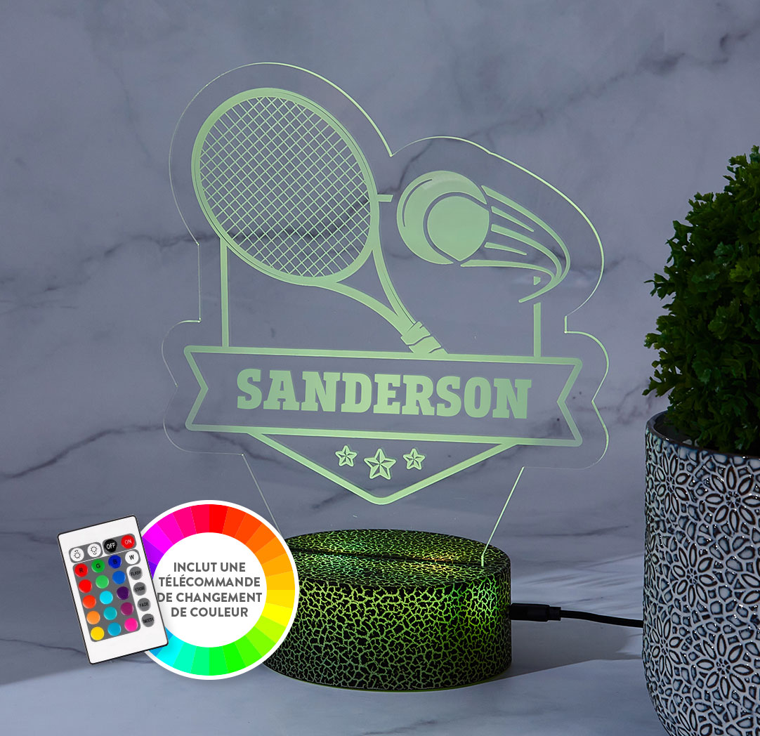 Panneau à DEL personnalisé noir craquelé - Tennis