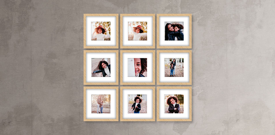 8 x 8 po en bois - Ensemble de 9