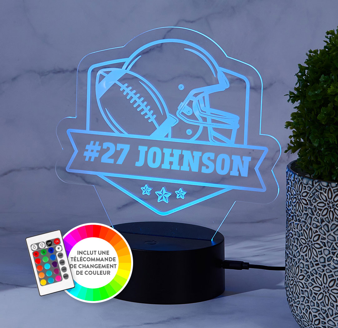 Panneau à DEL personnalisé noir - Football