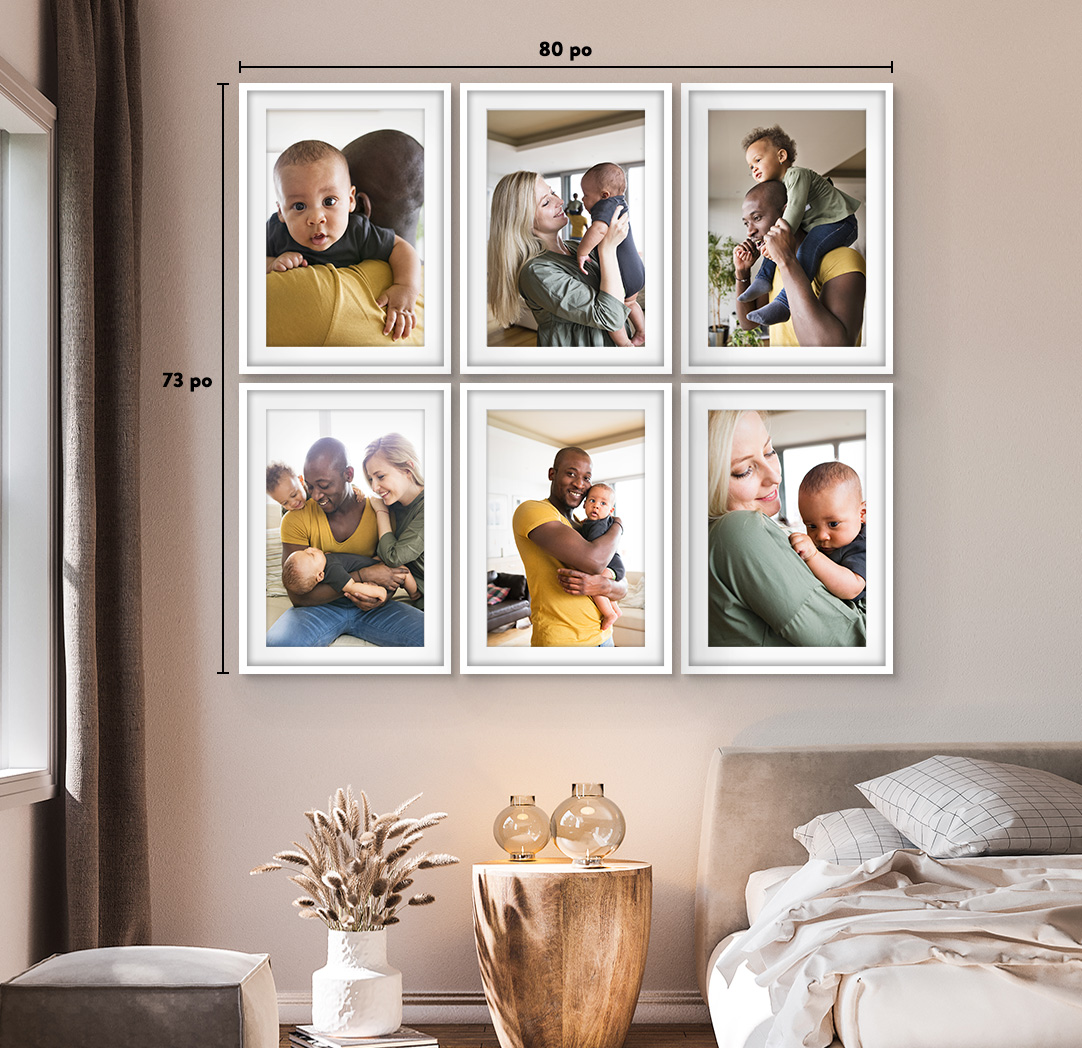 20 x 30 po blanc - Ensemble de 6