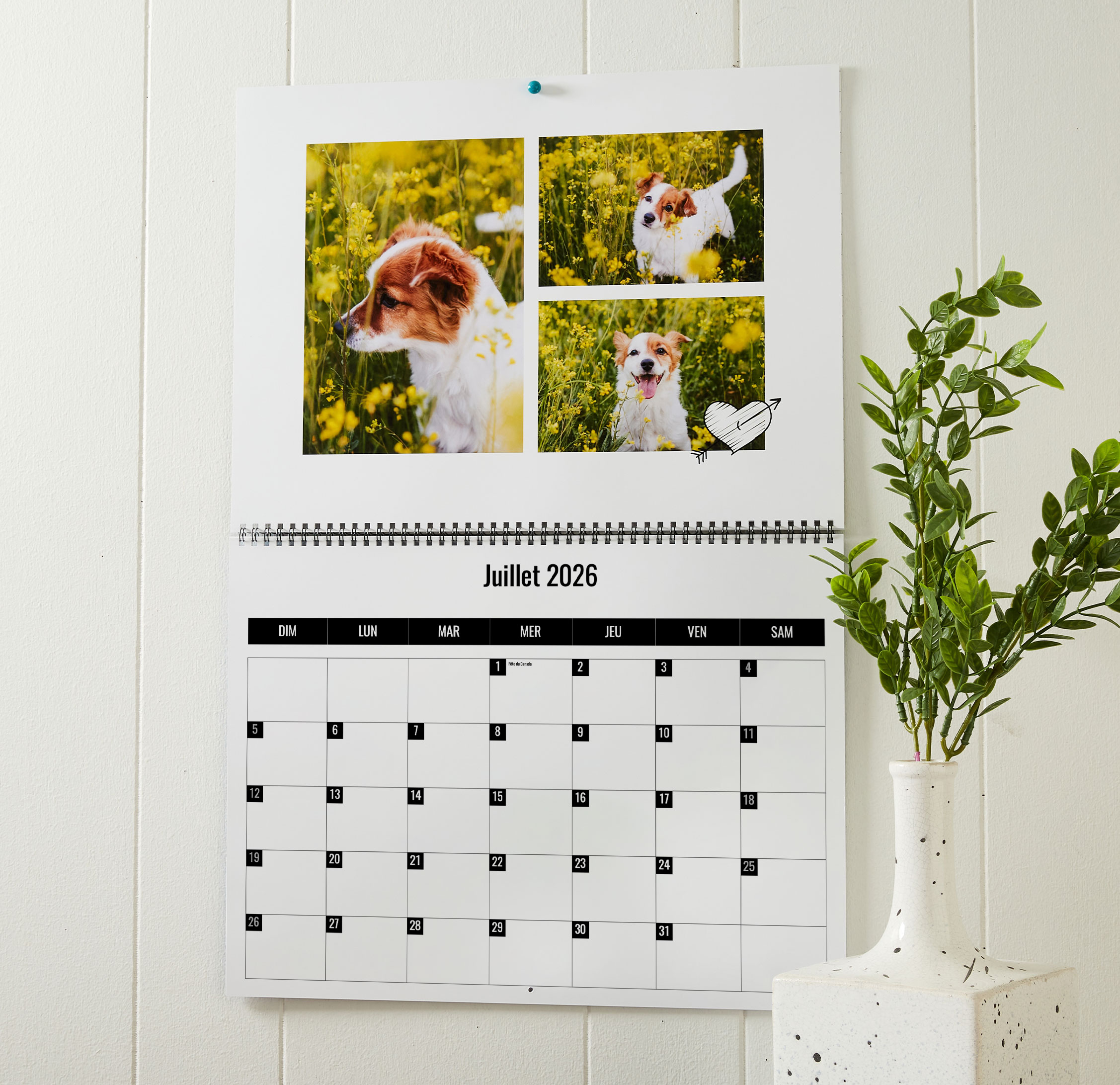 Calendrier mural de 12 x 16 pouces