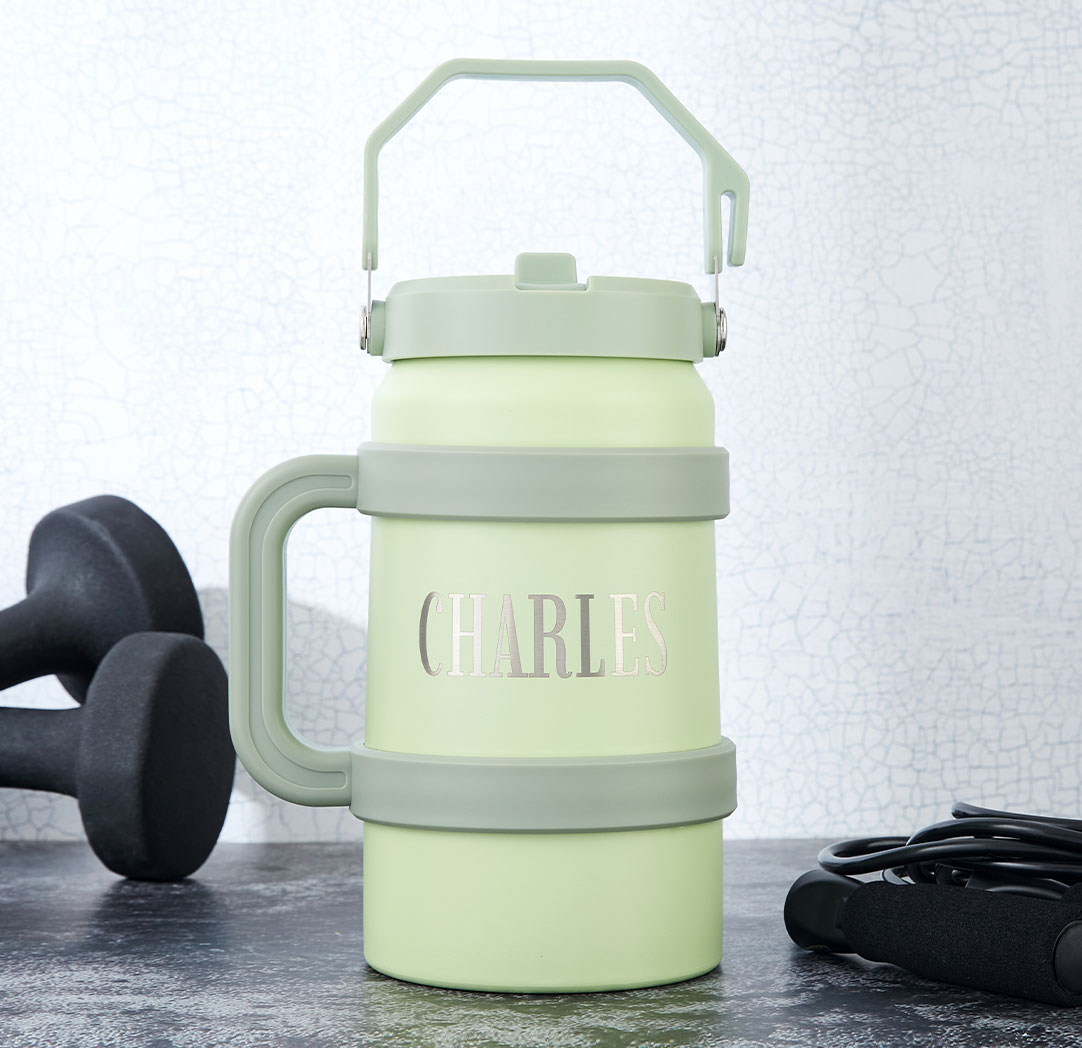 64oz. Green Personalized Bottle