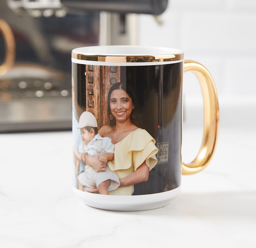 15oz. Photo Mug - Gold