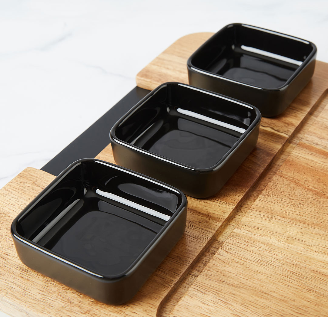 Ensemble de plateau de service en bois de 4 pièces personnalisé