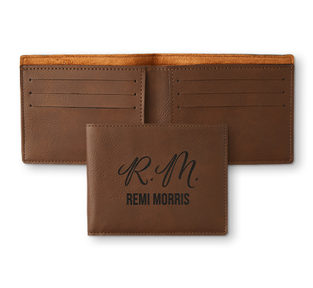 Portefeuille personnalisé brun
