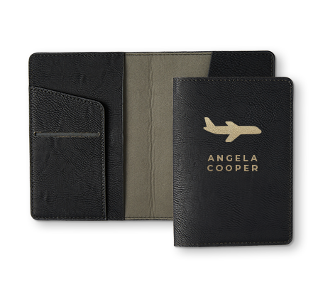 Étui de passeport personnalisé noir