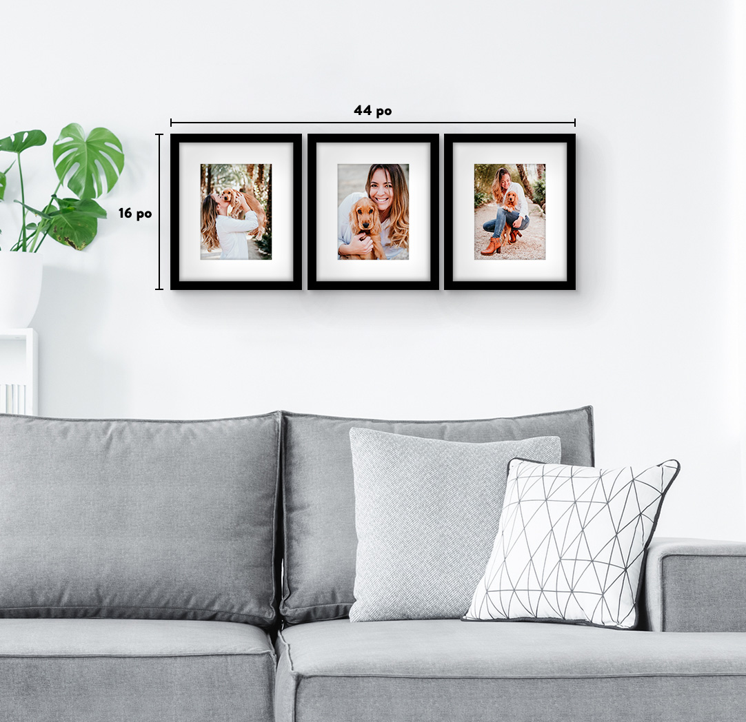 8 x 10 po noir - Ensemble de 3