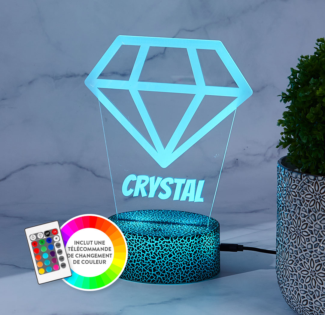 Panneau à DEL personnalisé noir craquelé - Cristal