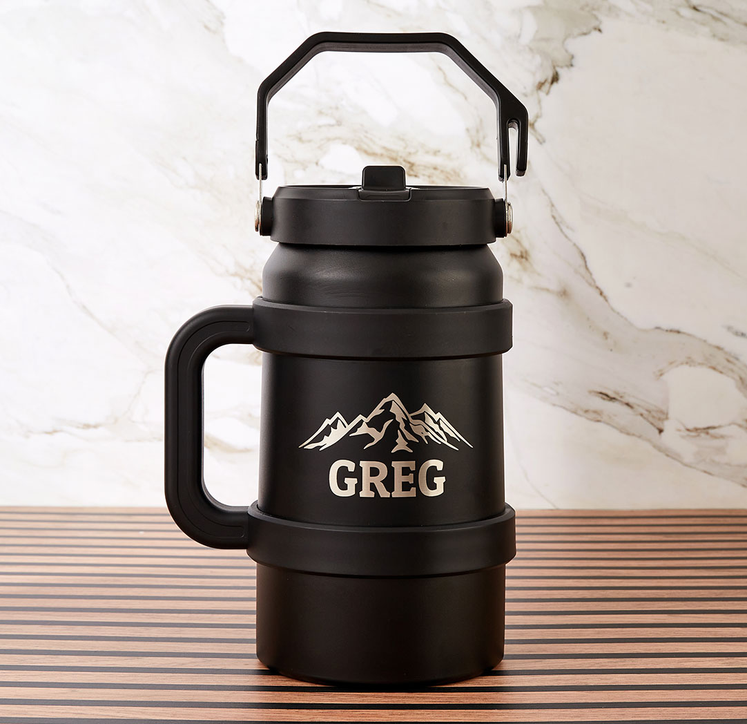 64oz. Black Personalized Bottle