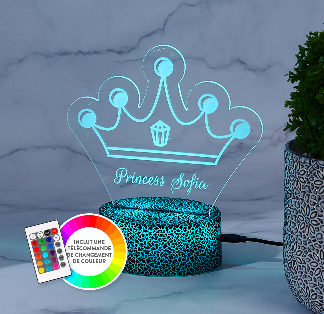 Panneau à DEL personnalisé noir craquelé  - Couronne