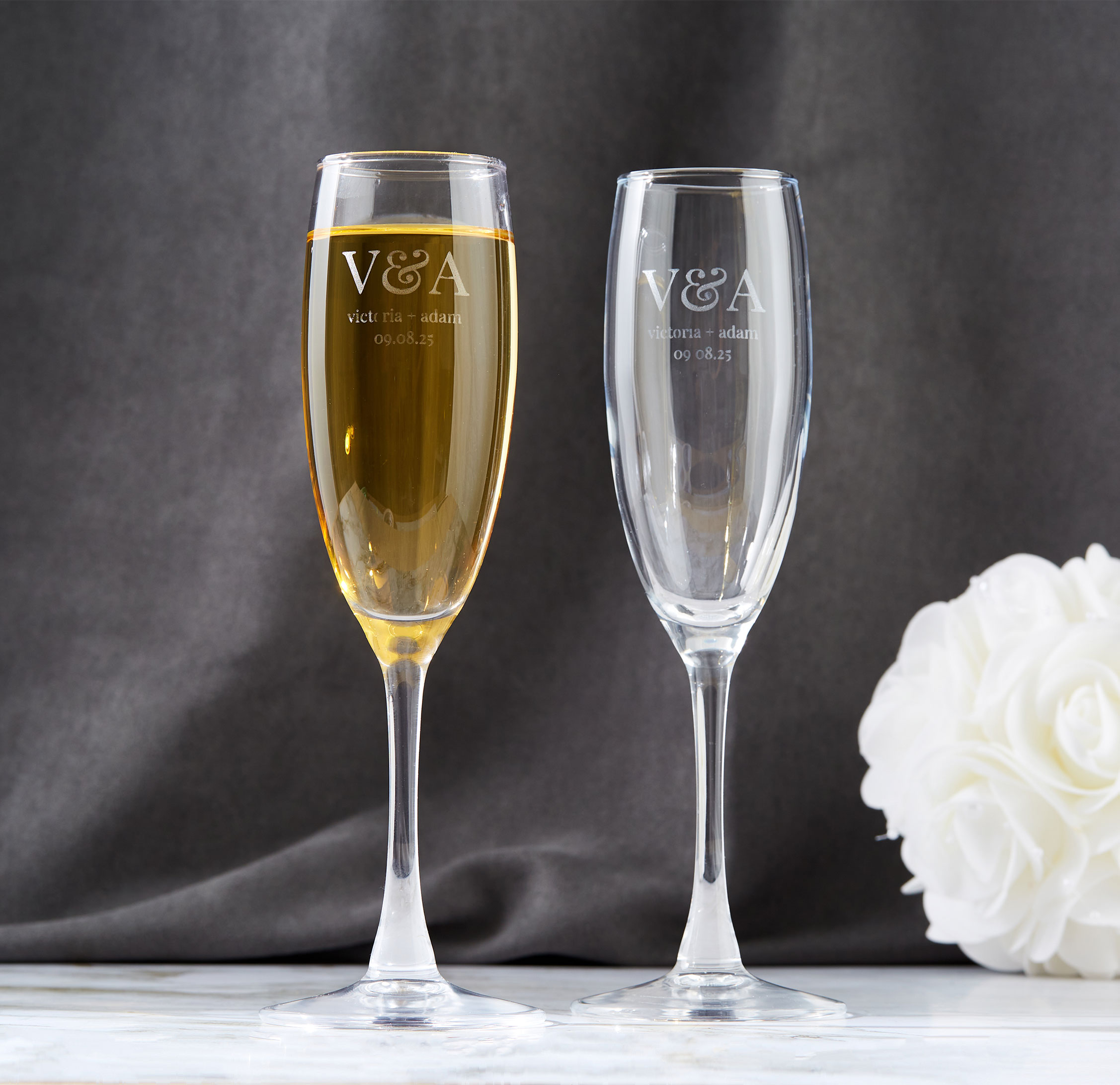 Verres à champagne personnalisés - ensemble de 2