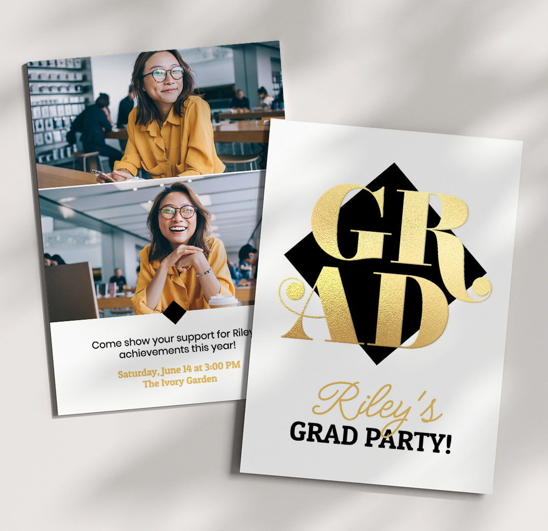 5x7 Flat Soft Touch Foil Invitations