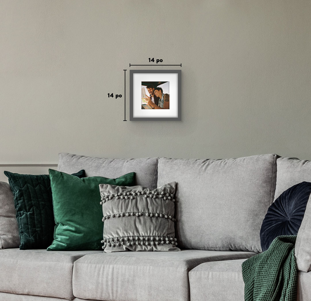 Affiche Étincelle avec cadre gris de 8 x 8 pouces 