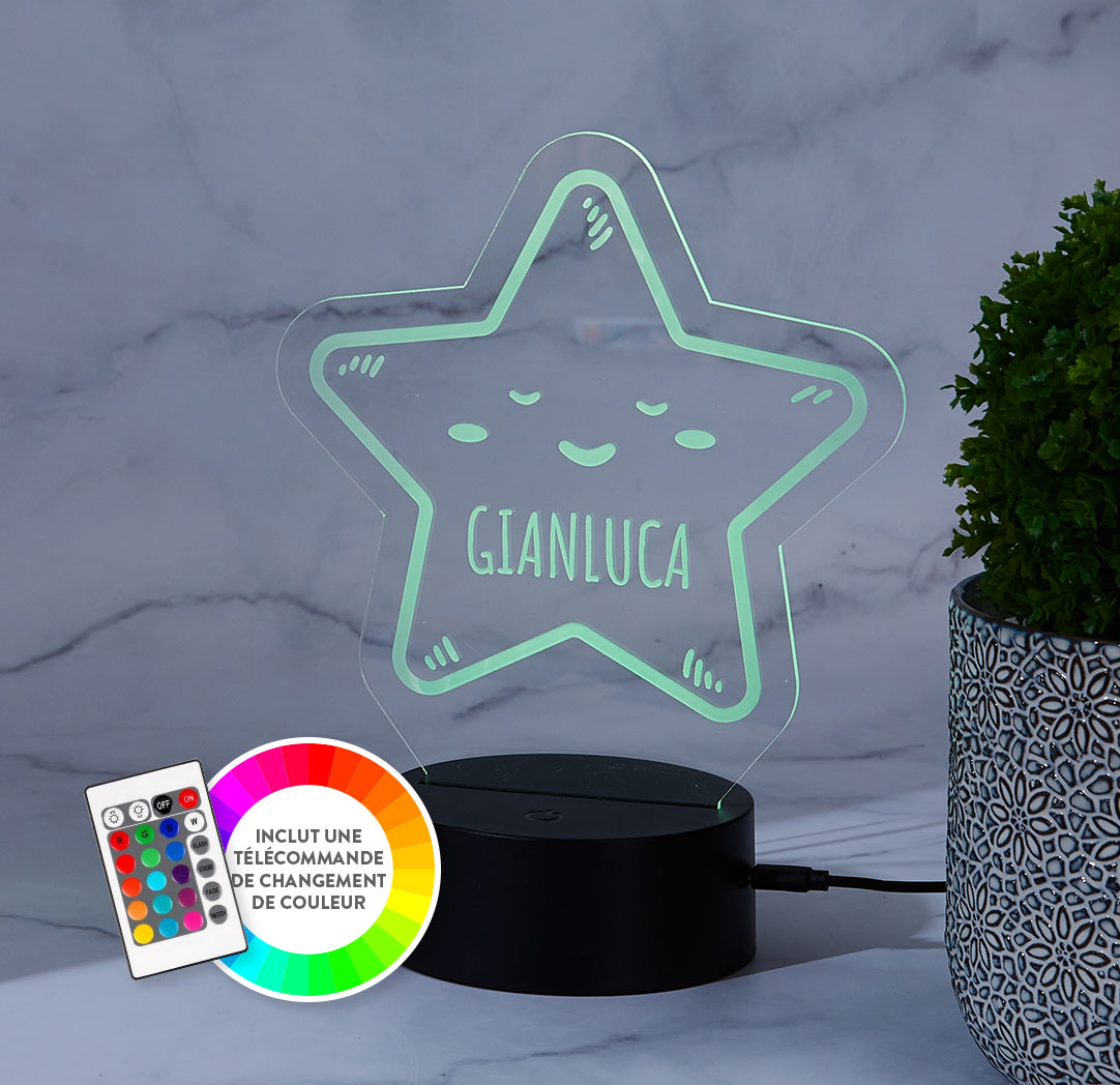 Panneau à DEL personnalisé noir - Étoile