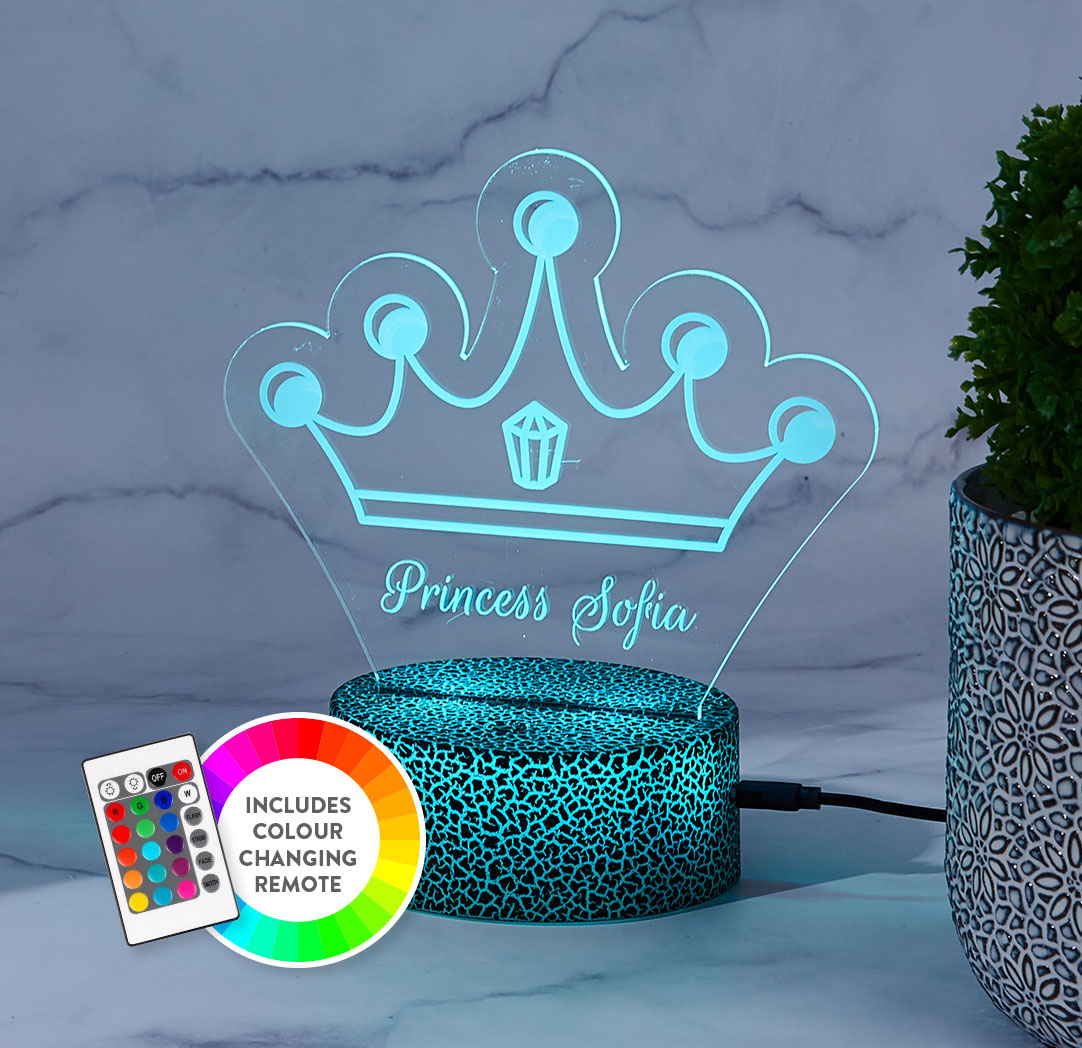 Personalized Cracked Black LED Sign - Crown