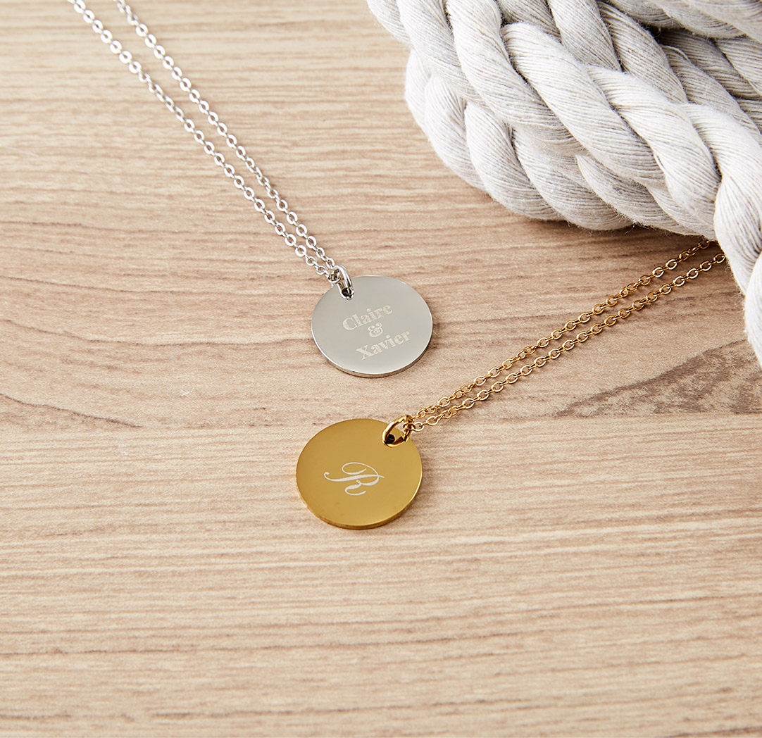 Round Pendant Necklace- Silver Colour