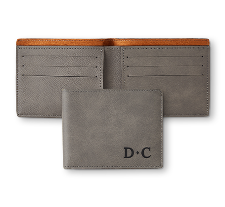 Portefeuille personnalisé gris