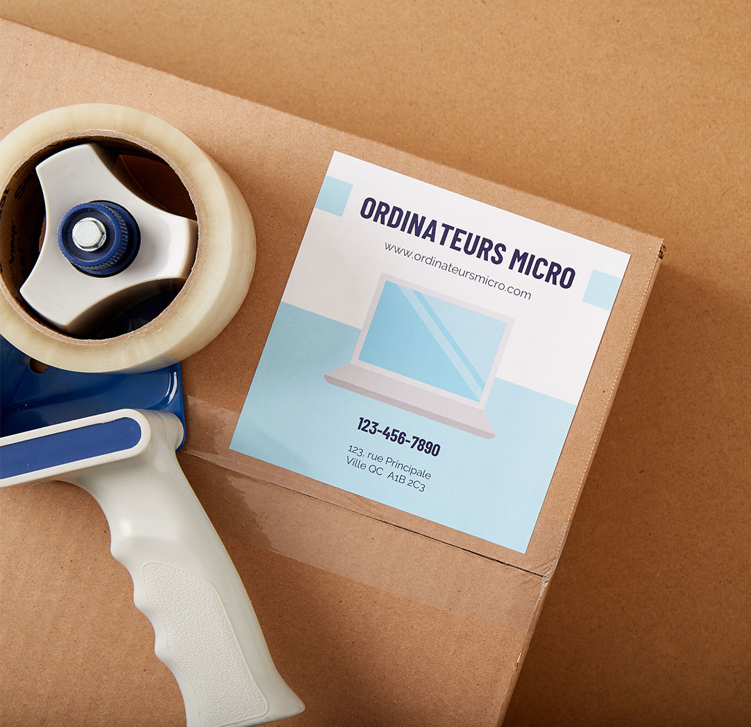 Étiquette carrée de 5 x 5 pouces