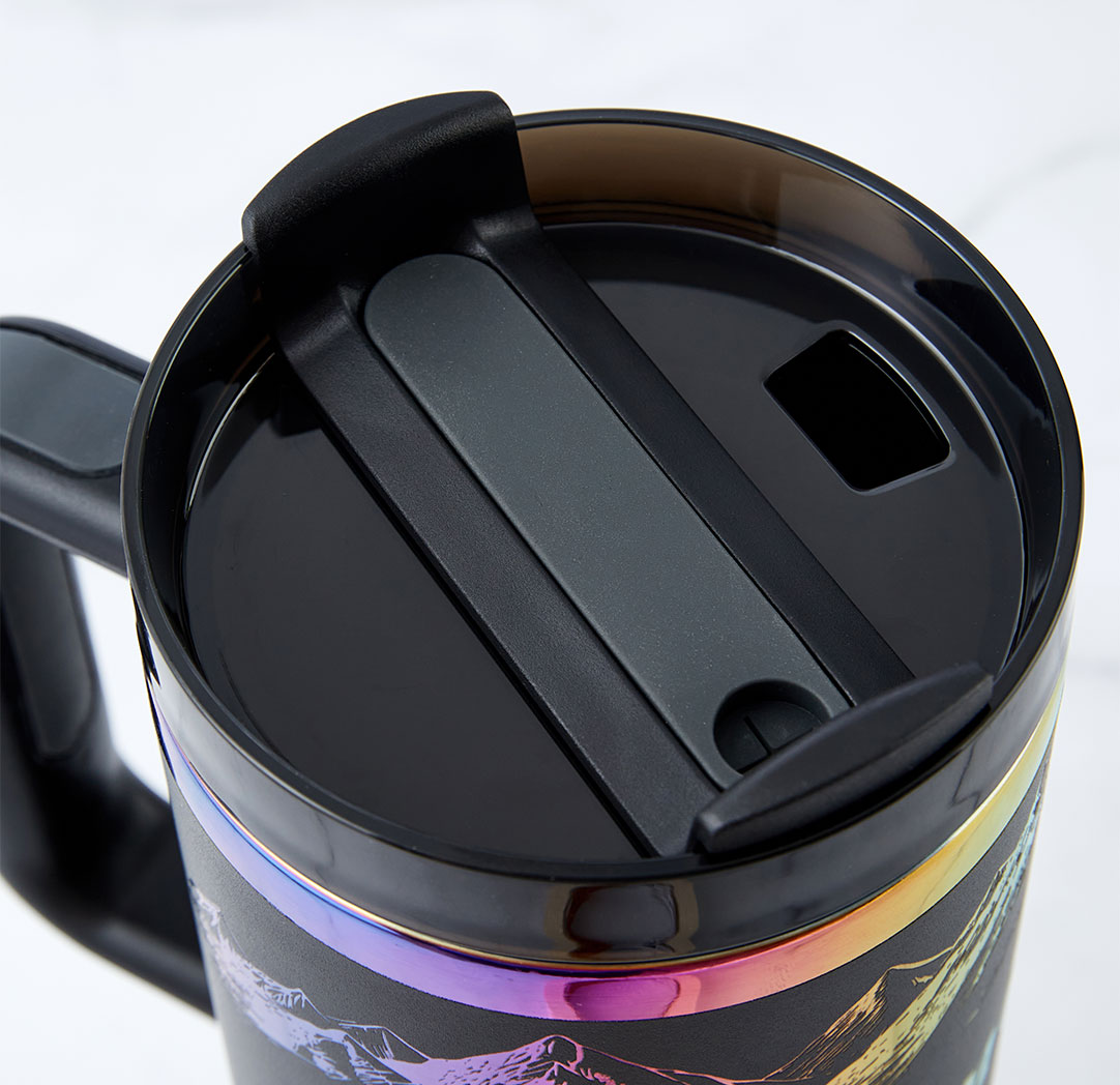 Gobelet métallique personnalisé noir de 40 oz