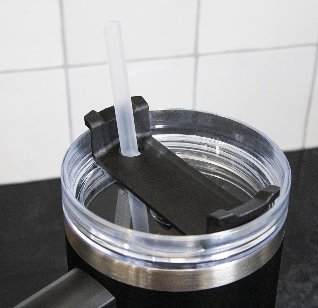 Gobelet de voyage personnalisé noir de 40 oz