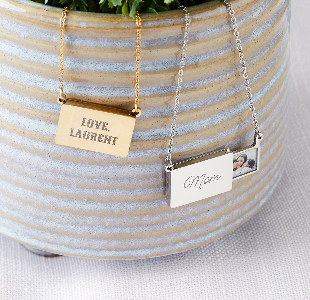 Collier avec pendentif photo escamotable - couleur argent