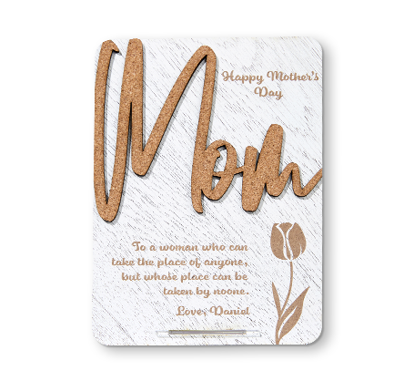 Mom Desktop Card - Wood