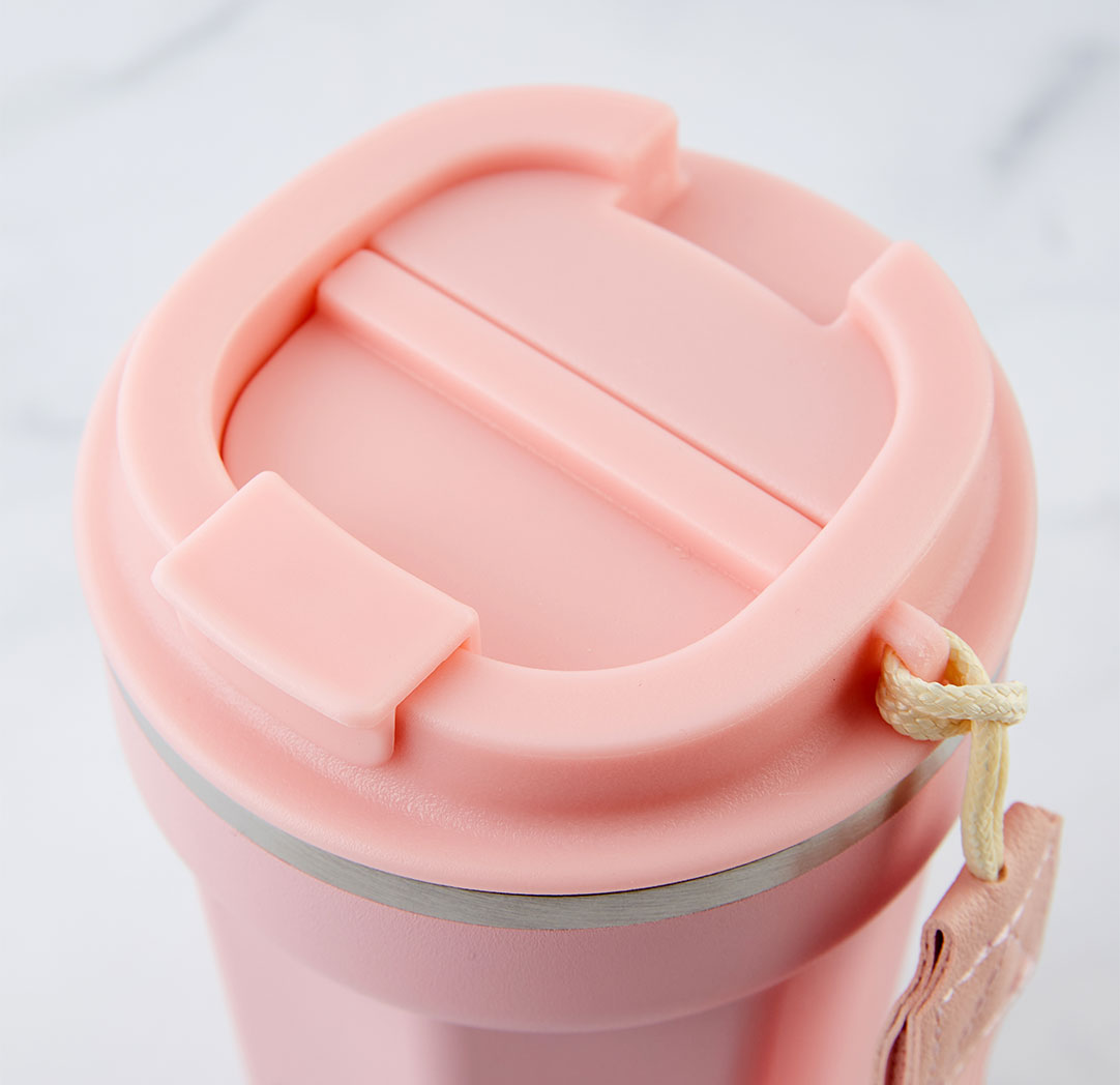 Gobelet à café personnalisé rose de 510 ml