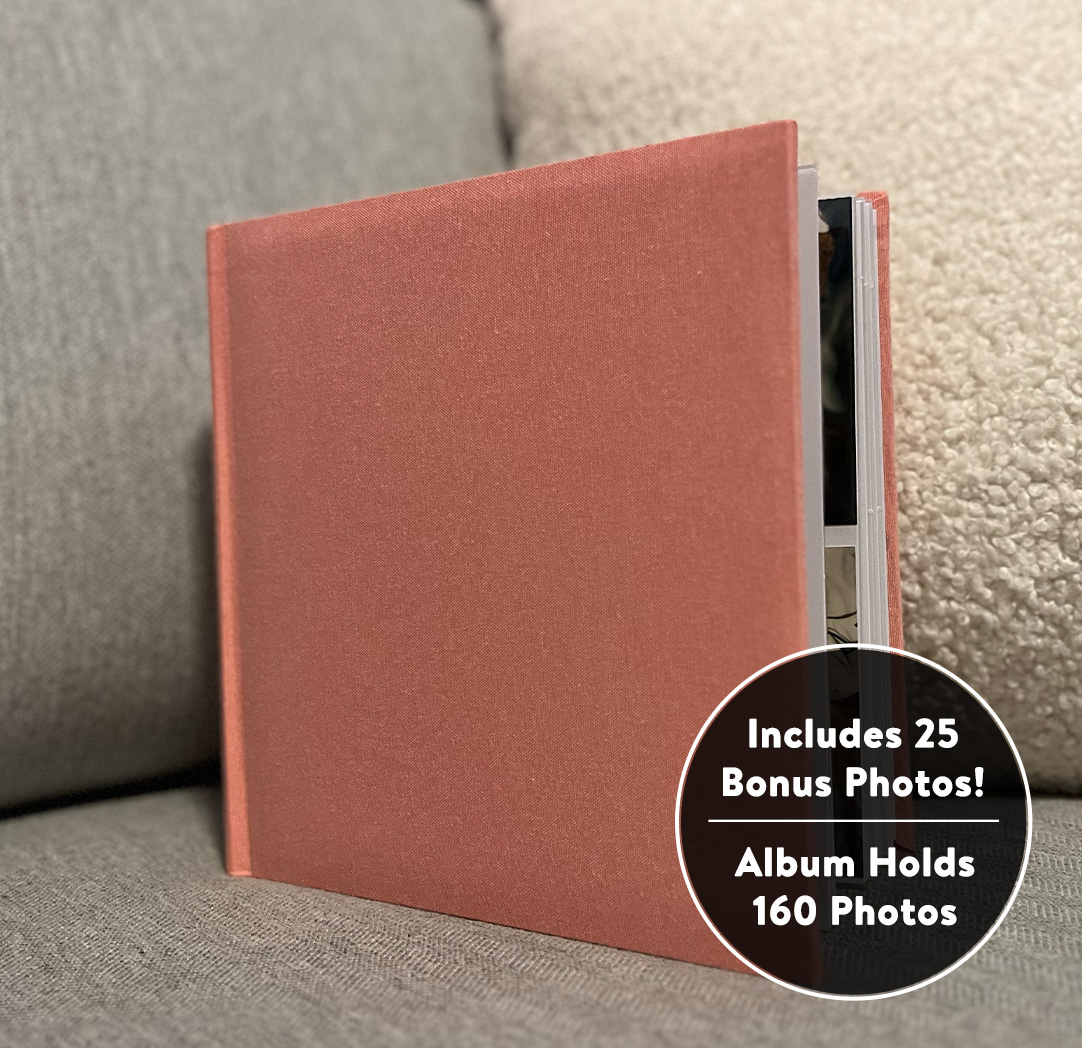Photo Album - 4x6 Coral Linen