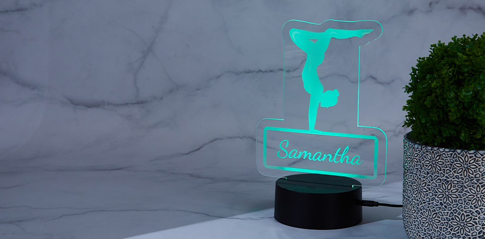 Personalized Black LED Sign - Yoga Pose