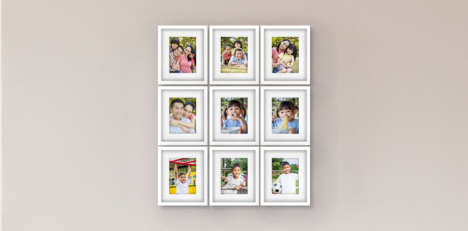 8 x 10 po blanc - Ensemble de 9