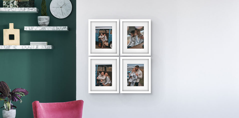 8 x 10 po blanc - Ensemble de 4