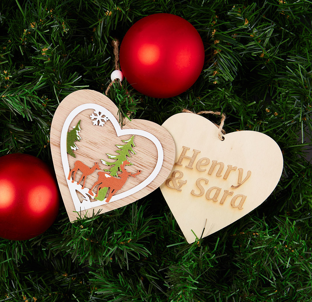Personalized Wood Ornament - Heart