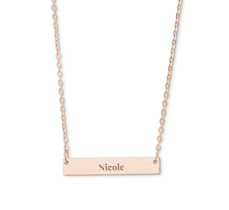 Horizontal Bar Pendant Necklace - Rose Gold Colour