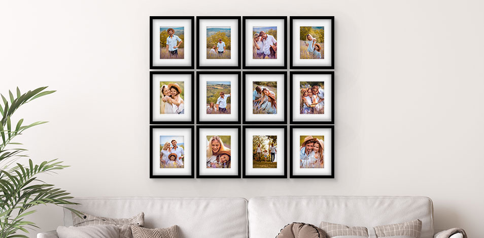 8 x 10 po noir - Ensemble de 12