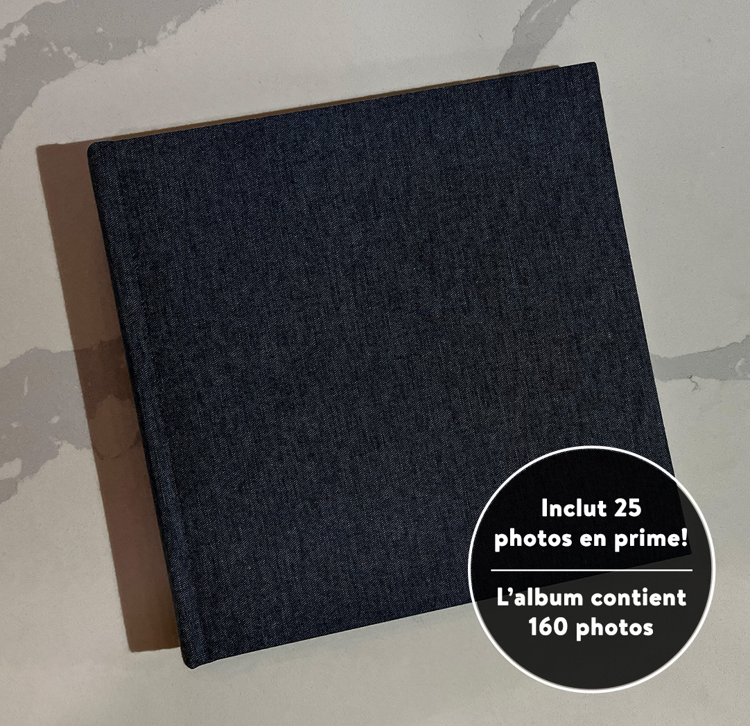 Album photo - 4 x 6 po imitation lin bleu