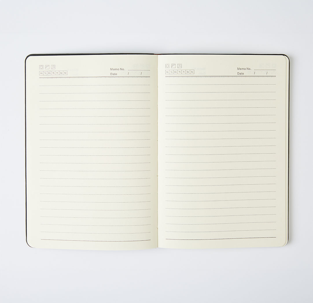 Cahier de notes personnalisé noir en similicuir