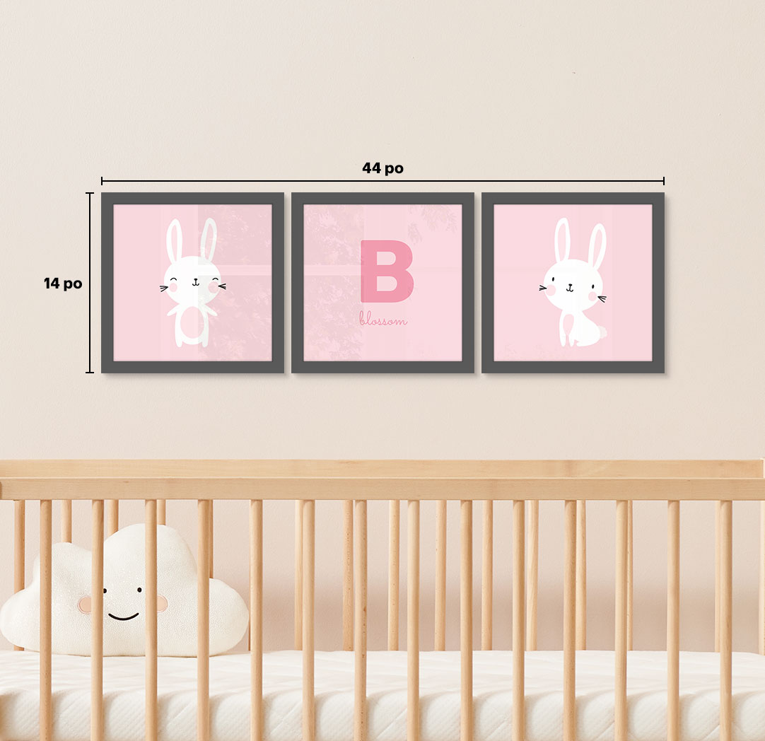 Ensemble de 3 - thématique de 8 x 8 po, cadres gris