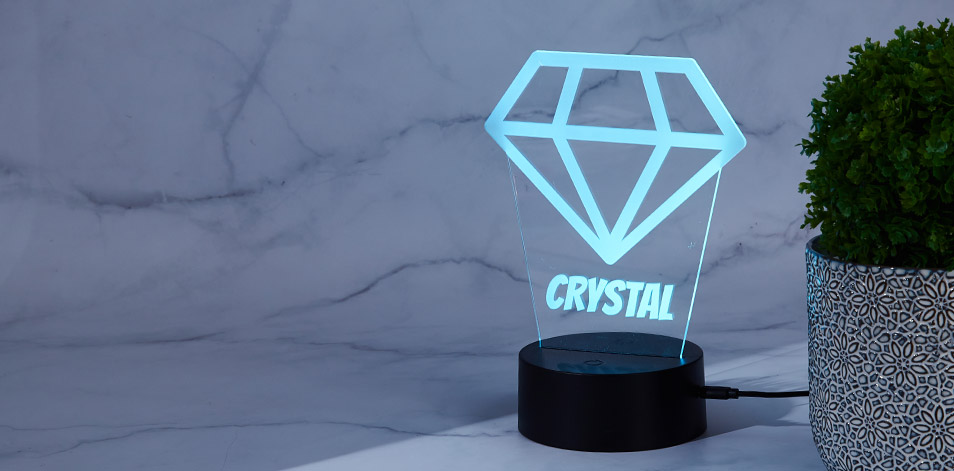 Panneau à DEL personnalisé noir - Cristal