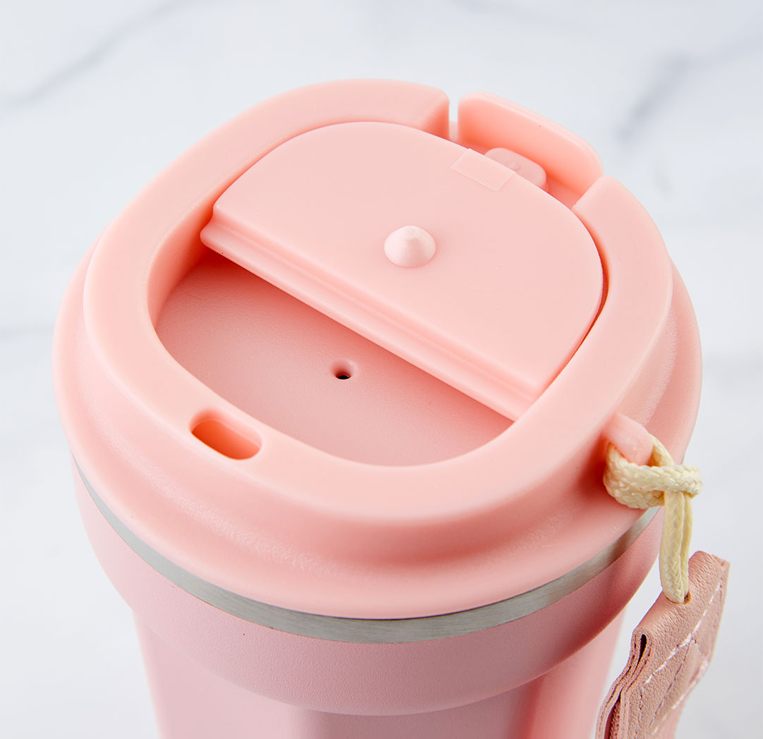 Gobelet à café personnalisé rose de 510 ml