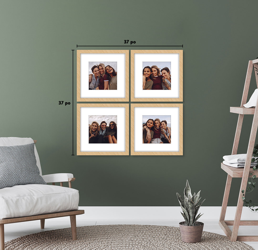 12 x 12 po en bois - Ensemble de 4