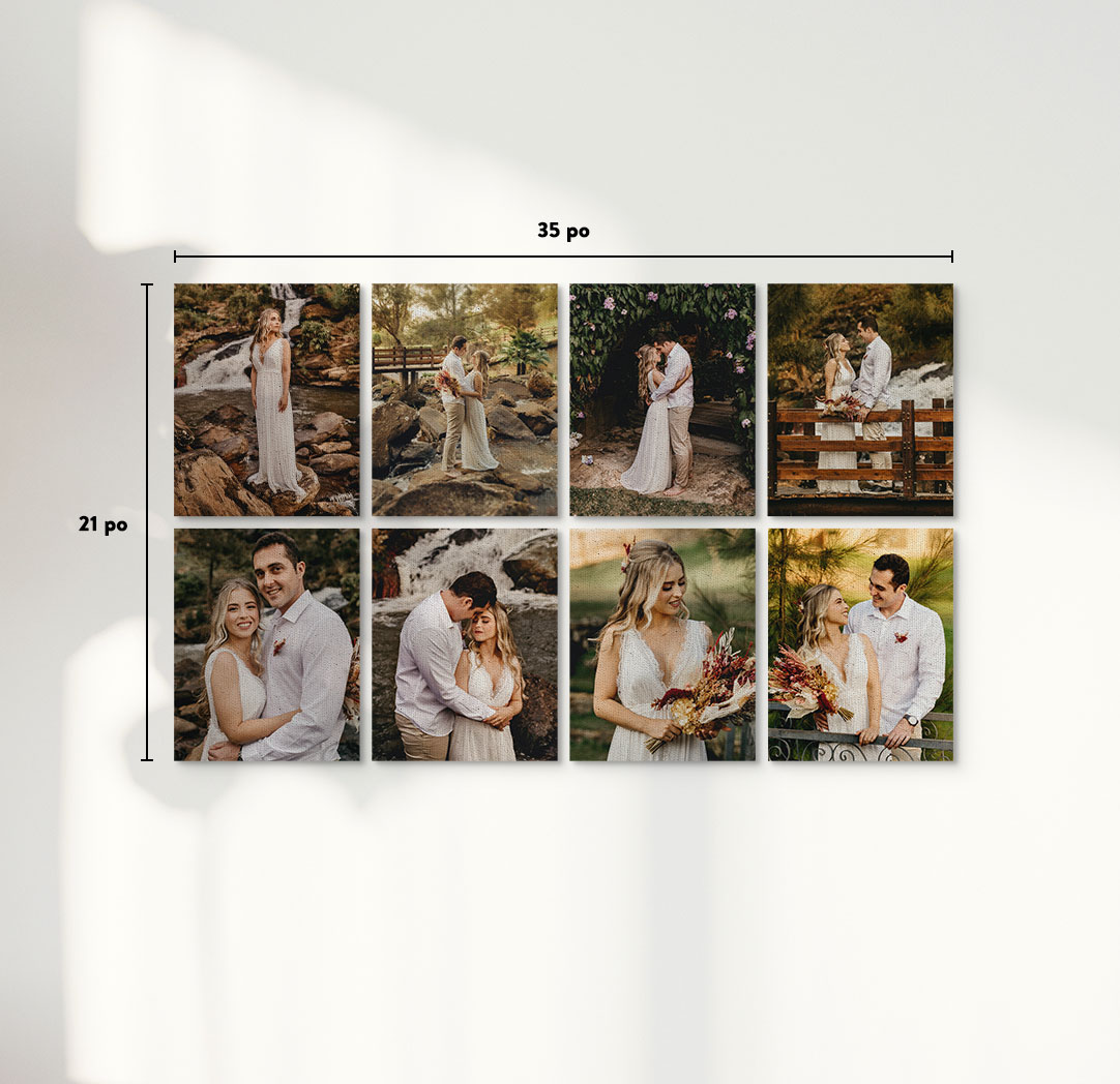 Photos sur toile économiques de 8 x 10 po  - Ensemble de 8