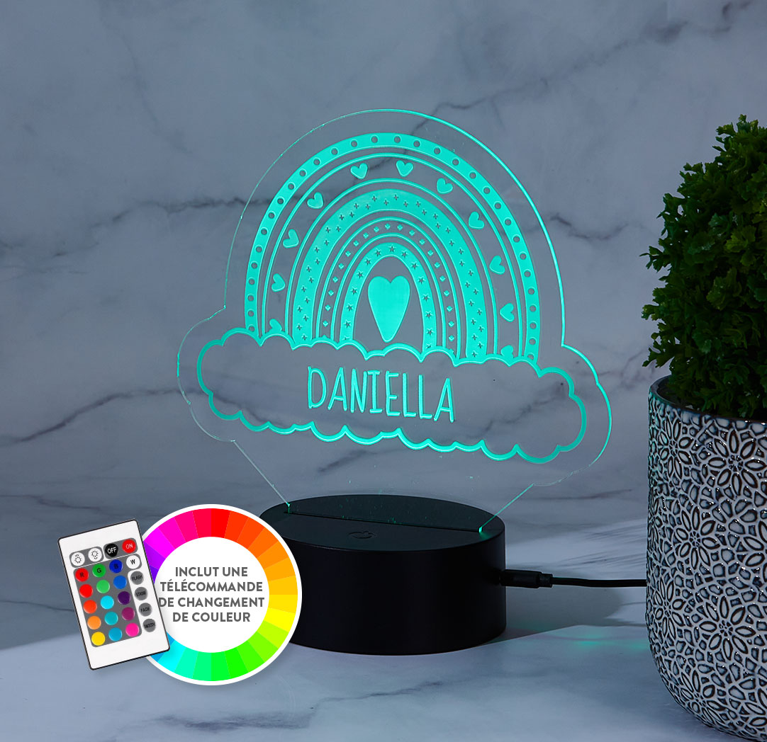 Panneau à DEL personnalisé noir - Arc-en-ciel