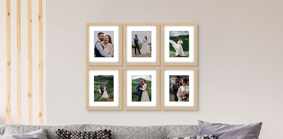 8 x 10 po en bois - Ensemble de 6