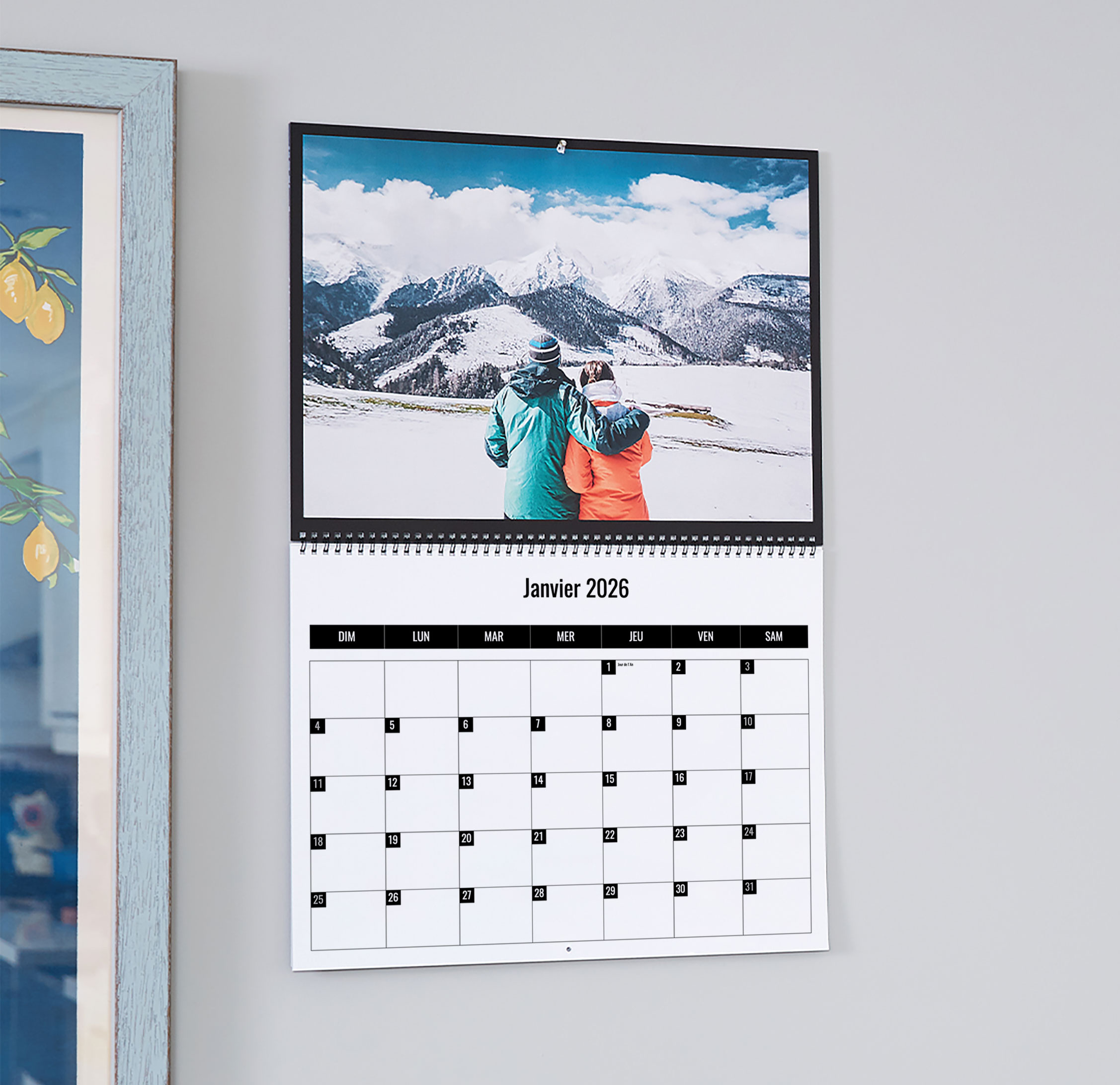 Calendrier mural de 12 x 16 pouces