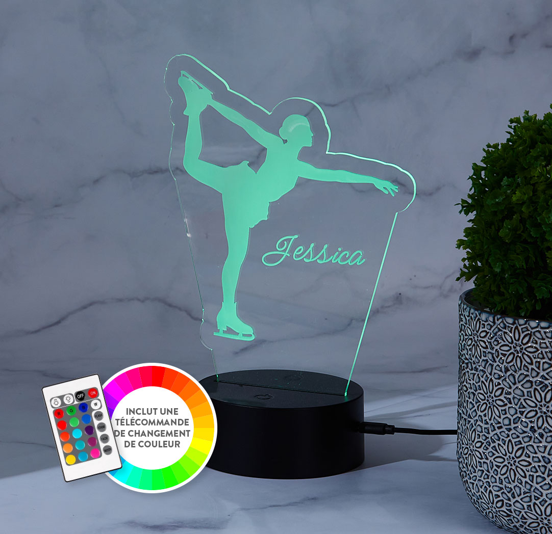 Panneau à DEL personnalisé noir - Patineur