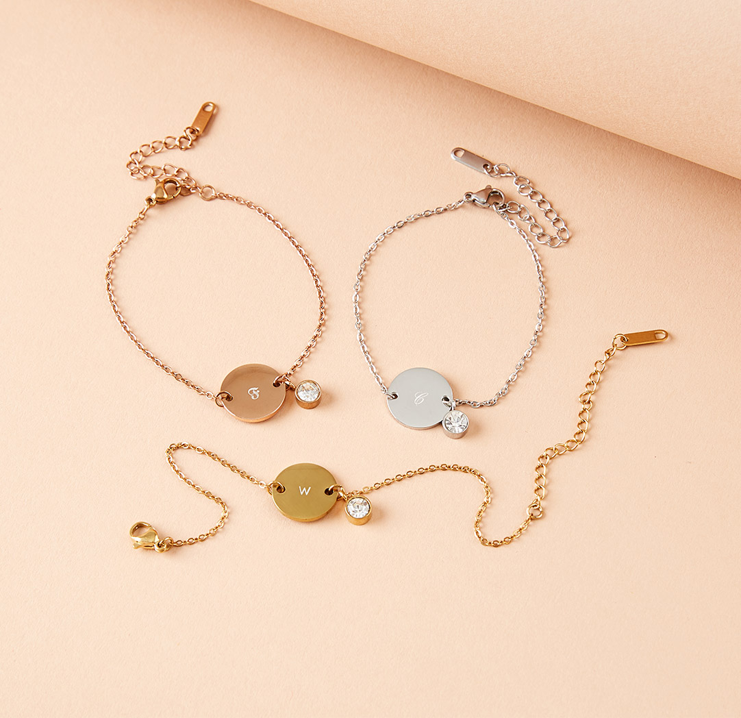 Gem Charm Bracelet - Silver Colour